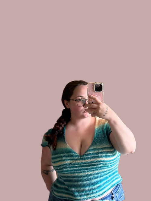 XL V-Neck Knitted Top
