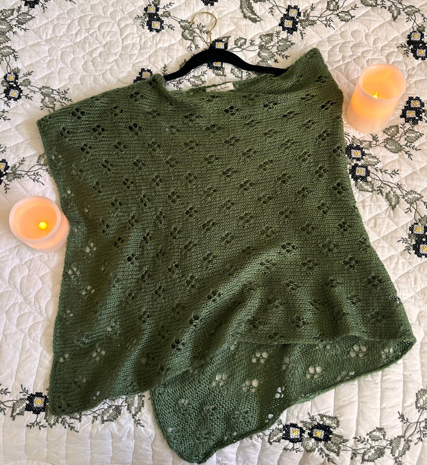 Green Flower Poncho